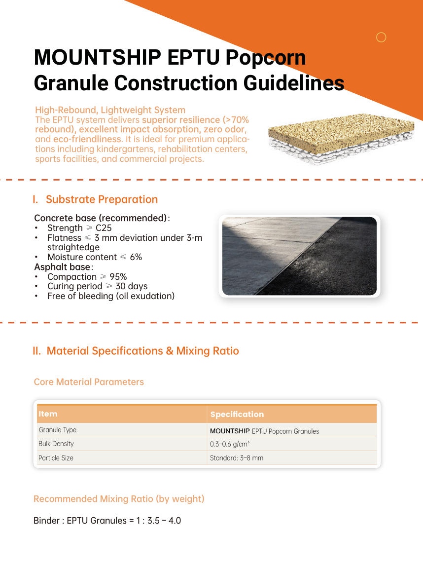 MOUNTSHIP EPTU Popcorn Granule  Construction Guidelines